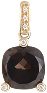 "Girls" 18K Yellow Gold Diamond &amp; Smoky Quartz Pendant