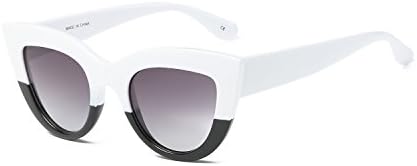 TIANYESY Super Cute Vintage Inspired Fashion Mod Chic High Pointed Cat Eye Sunglasses (Black and White | Purple)