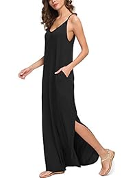 GRECERELLE Vestido de verano casual suelto para dama, con bolsillo