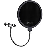 IXTECH Pop Filter for Mic Pop Filter for Blue Yeti Microphone Pop Filter Mic Pop Filter Dual Layered Sound Shield Guard Windscreen with a Flexible 360 Degree Gooseneck Clip Stabilizing.