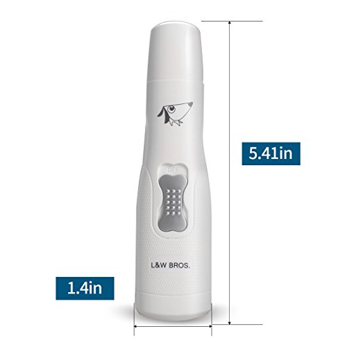 L&W BROS Dog Nail Grinders for Dogs & Cats Trimming Nails , Convenient Design with Two Batteries