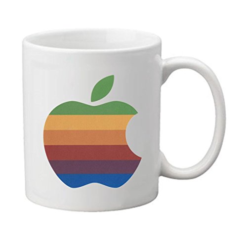 APPLE COMPUTER - RAINBOW Custom Personalized coffee cup Decorative Ceramic water coffee mug - From Zeroend Design