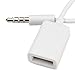 MonkeyJack USB 2.0 Charger Interface Male to 3.5mm Jack Audio Male Adapter Cable + 3.5MM AUX Male to USB 2.0 Female Converter Cable Car Speaker Audio Converter Data Transfer Line