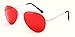 VW Eyewear - Colorful Silver Metal Aviator With Color Lens Sunglasses (Red lens)