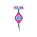 ReTrak Retractable Stereo Earbuds, Neon Pink/Blue (ETAUDNPKBU)