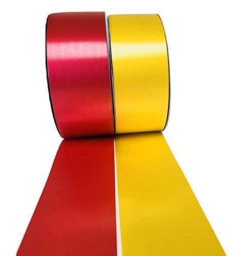 INERRA Ribbon Multipack - 2 x 100 Yard Rolls (Red & Yellow) Wedding Flowers Gift Decoration & Christmas