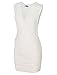 TAM WARE Womens' Stylish Vneck Sleeveless Cocktail Bodycon Mini DressTWCWD081-IVORY-US M