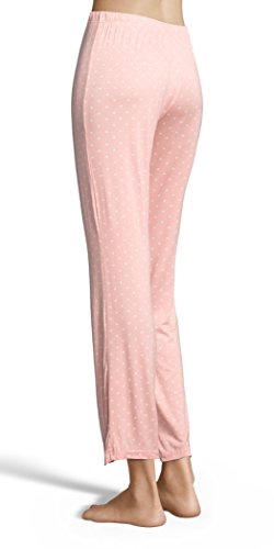 Kathy Ireland Womens Pajama Lounge Pants with Elastic Waistband and Decorative Bow Grapefruit Medium