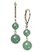 Belacqua Natural Green Jade Dangle Drop Earrings in 14K Yellow Gold, Leverback - Closure, Fashion Jewelry for Women, Gift Box Included