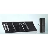 Rubis 5 Peice Manicure Travel Set with Tweezers, Scissors, Nail Clippers, Nail Push &amp; Clean, Glass Nail File in a Leather Case Made in Switzerland- 1K436