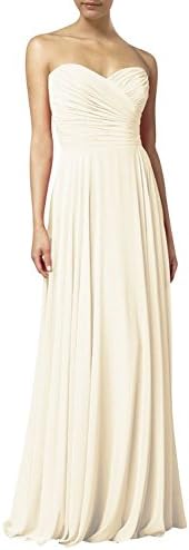 Liyuke Women's Long Mermaid Strapless Prom Dress Sweetheart Bridal Dress Ivory 6