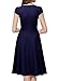 Miusol Women's Retro V Neck Cap Sleeve 1950'S Cocktail Evening Swing Dress,A-Navy Blue,Small