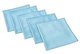 THE RAG COMPANY (5-Pack) 16 in. x 16 in. Premium Window, Glass, Mirror & Chrome Professional Korean 70/30 Microfiber LINT-Free, Streak-Free Detailing Towels