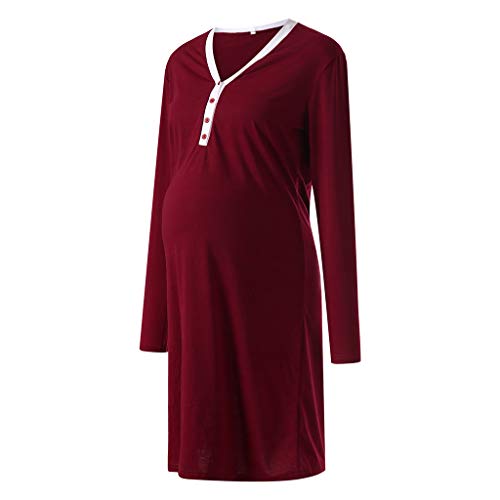 Women's Maternity Nightgowns,Delivery/Labor/Nursing Pregnancy Gown for Hospital Breastfeeding Dress
