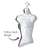 Only Hangers Set of (2) Female Torso Body Mannequin Forms (Waist Long) Great for Small and Medium Sizes, White Finish