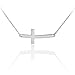 925 Sterling Silver Sideways Cross Curved Cute Necklace