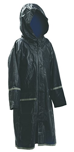 Kids Water Proof Rain Coat with Reflector - Juniors Premium Rain Jacket - Boys (Navy XXL)