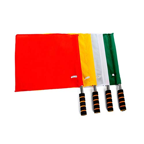 US-CZ-XING Referees Small Signal Flag - 4 Pieces of Football Hand Flags Rugby Linesman Assistant Equipments Signal Flag (Red) - Thumbnail 3