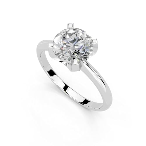 3 Carat IGI Lab Grown Diamond Ring Round Classic Solitaire Engagement Ring at Amazon