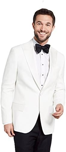 First Nighter Men's White Lapel Dinner Jacket, 42 Short