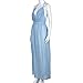Women Dress,Haoricu Hot Sale!2017 Sexy V-Neck Women Summer Chiffon Sleeveless Boho Chiffon Evening Party Beach Long Dressss White (S, Blue)