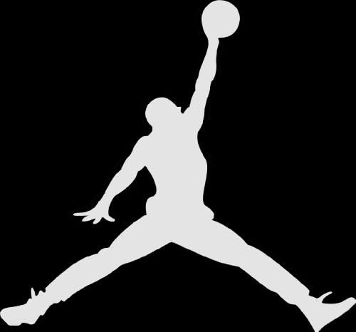 Air Jordan Jumpan Vinyl Decal, 6" (White)