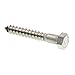 Prime-Line 9056237 Hex Lag Screws, 3/8 In. X 2-1/2 In., Grade 18-8 Stainless Steel (15 Pack)