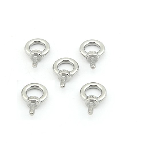 Yasorn 5-pack Stainless Steel Lifting Eye Bolt Screw Eyebolt M5