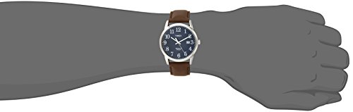 Timex Men's TW2P75900 Easy Reader Blue Dial Brown Leather Strap Watch