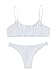 SOLY HUX Women's Two Piece Shirred Bikini Set White S