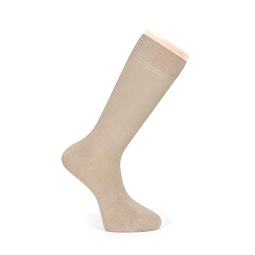 Women's Bamboo Dress Socks, Seamless, Crew, Size: 6-9 & 9-12 (3 Pairs) (6-9, Bamboo/Beige (3 Pairs))