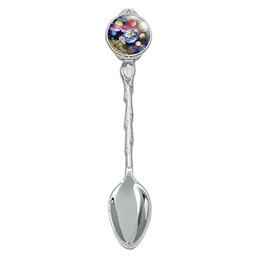 Solar System Planets Space Earth Saturn Jupiter Mars Novelty Collectible Demitasse Tea Coffee Spoon