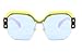 FEISEDY Candy Women Fashion Semi Rimless Oversized Sunglasses Acetate Frame B2278