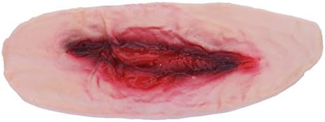YiCare Neck Blood Terror Scars with Gunshot Design Waterproof Temporary for Halloween Party Prop, Zombies Cosplay