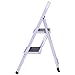 Giantex 2 Step Ladder Folding Steel Step Stool Steel Stepladders with Anti-slip Heavy Duty with 330Lbs Capacity