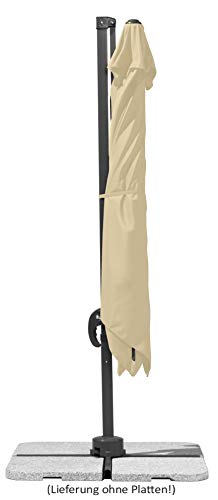 Schneider Sonnenschirm Rhodos Junior, natur, 270 x 270 cm quadratisch, 786-02, Gestell Alu/Stahl, Bespannung Polyester… – Bild 5