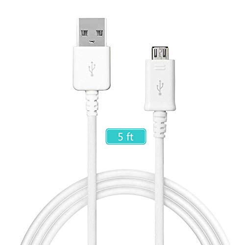 Adaptive Fast Charger Kit Compatible with Galaxy S7/S7 Edge/S6/Edge/Edge+/Note 5/4, LG G2 G3 G4 for Micro USB 2.0 Cable Kit {Wall Charger + 5FT Micro Cab} Fast Charging (White)