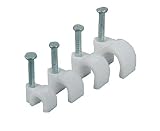 PARTH IMPEX Round Cable Wire Clips 4mm 6mm 8mm 10mm (Pack of 400) Cable Management RG6 RG59 CAT5 CAT6 RJ45 Electrical Ethernet Dish TV Speaker Wire Cord Tie Holder Single Coaxial Nail Clamps