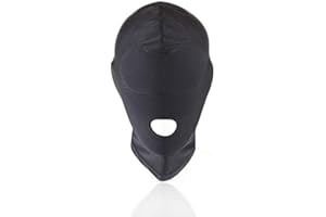 Party Mask, Role Play Headgear, Adult Game Tools Large (Show Mouth) F2 (Black)