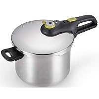 T-fal Pressure Cooker, Stainless Steel Cookware, Dishwasher Safe, 15-PSI Settings, 6.3-Quart, Silver, Model P25107 T-fal Pressure Cooker, Stainless Steel Cookware, Dishwasher Safe, 15-PSI Settings, 6.3-Quart, Silver, Model P25107