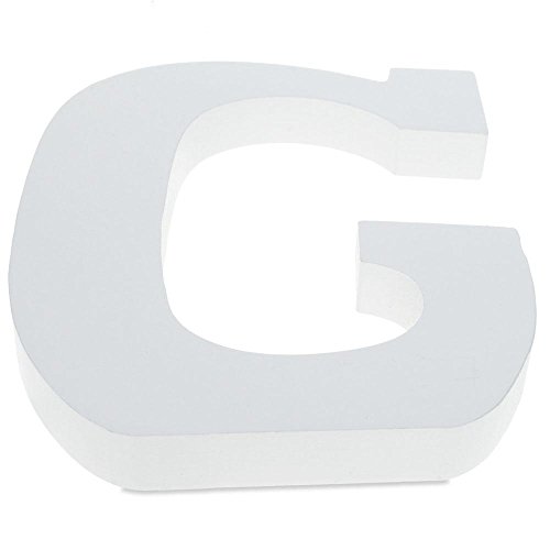6" Classic Font White Color Wooden Letter G