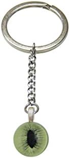 Green Cat Eye Design Keychain