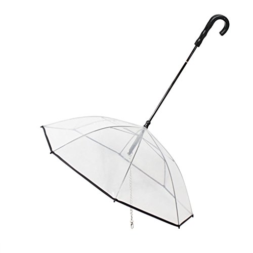 Dog Assembly Umbrella Cap Transparent Pet Towline Hat Puppy Towrope Walk Dog Parasol Leash Rain Bumbershoot
