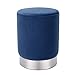 BIRDROCK HOME Round Ottoman Foot Stool – Soft Padded Modern Stool Design – Ideal for Living Room, Bedroom – Compact Footrest, Vanity Chair, Small Furniture – Foam Seating, Decorative Accent (Blue)