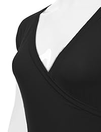 Vestido largo con cuello en V y manga corta con cuello en V de NINEXIS para dama