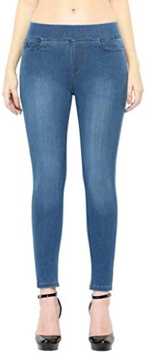 Frenchtrendz Cotton Viscose Spandex Knit Stretch Denim Washed Jegging for Women (XS-4XL)