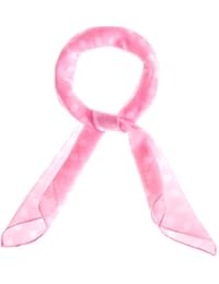 MissShorthair 50s Chiffon Scarf Sheer Square Neck Head Scarfs for Women (Pink)