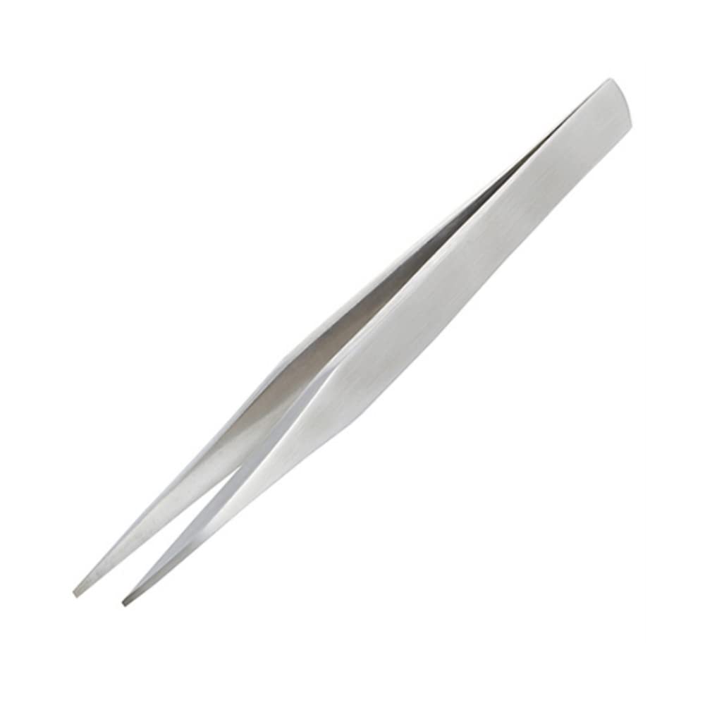 Solid/Rigid Arms Tweezers (Non-Flex), Squared Off fine Tips, 125mm, Stainless Steel. Made in Japan. ENGINEER pt-17