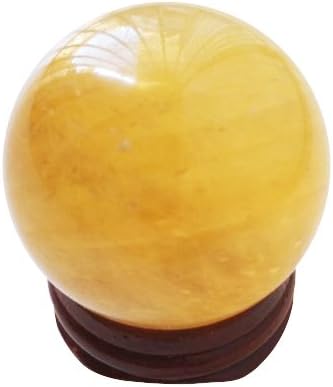 TIANGU Natural Citrine Crystal Sphere Ball 50MM +Stand