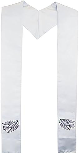 Dove of Peace Satin Clergy Stole for Ministers & Weddings